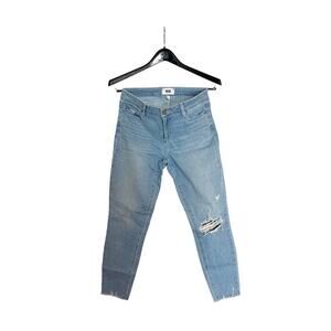 Paige Verdugo Ankle Skinny Jean Light Blue Raw Hem Size 29​​​